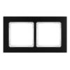 DECO Ramka uniwersalna podwójna - aluminium szczotkowane (ramka: czarna spód: biały) 12-0-DRA-2