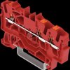 2202-1303 3-wire feed-through terminal, with pusher 2.5 mm², red