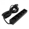 Przedłużacz 5 gniazd 5m z/u 3x1.5mm2 CZARNY