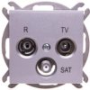 Sentia Gniazdo Antenowe Rd/Tv/Sat Przelotowe 10Db Srebrny Połysk 1461-56