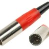 Wtyk mikrofonowy męsk mini XLR, plastik