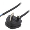 Kabel: 3X1mm2, Bs 1363 (G) Wtyk, 1M, 13A Lt-318(3A) 3X1.0 Blk 1M End Cut