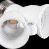 1451105 E27 lamp holder to 2 x E27, white
