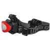 Latarka czołowa LED COB, IP67, wodoodporna, czarno-czerwona