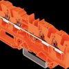 2204-1402 4-wire feed-through terminal, with pusher 4 mm², orange
