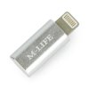 Adapter gniazdo microUSB - wtyk Lightning - srebrny