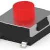 Short-stroke pushbutton, Form A (N/O), 50 mA/24 VDC, unlit , actuator (red, L 1.7 mm), 2.54 N, SMD, 1571621-1