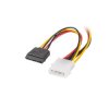 Kabel zasilający wewnętrzny Molex(M) - 2x SATA(F) 15cm - Lanberg CA-HDSA-11CU-0015