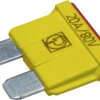 Automotive flat fuse, 20 A, 80 V, yellow, (L x W x H) 19 x 5 x 19 mm, 166.7000.5202
