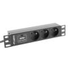 Listwa zasilająca RACK PDU 10 LANBERG 1U 10A 3X 230V PL 2M czarna C14 PDU-03E-0200-IEC-BK