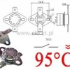 Termostat bimetaliczny 250VAC 10A 95°C poziomy NO