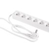 Przedłużacz 6-Gniazd Z/U 1,5M /H05vv-F 3G1/ Biały Pm-Bw-6G-15