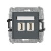 Mini Gniazdo Podwójne 2Xusb-Aa 2.0 Grafitowy Mat 28Mgusb-2