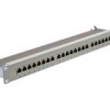 Patch Panel Rack 19 Kat.6 24P Ftp Z Półką 1U Szary