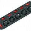 Przedłużacz 5GN 1,5m + 0 + 6x przełącznik czarny