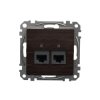 Gniazdo komputerowe podwójne RJ45 kat. 6 UTP, wenge, efekt drewna, Sedna Design i Elements SDD181462