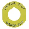 Tabliczka opisowa żółta okrągła fi42 ENERGIA STOP ST22-4509P02