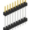 Pin header, 9 pole, pitch 2.54 mm, straight, black, 10128303