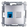 Simon 54 Gniazdo telefoniczne pojedyncze RJ12 srebrny mat DT1.01/43