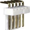 Pin header, 5 pole, pitch 2.54 mm, angled, white, 14192