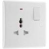BG 827l White Nexus Moulded Single Universal Switched 13A Power Socket Indicator