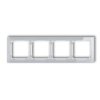 DECO Ramka 4 poczwórna uniwersalna - efekt szkła (ramka: szara: spód: biały) szary 15-0-DRS-4 KARLIK