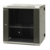 Szafa wisząca dzielona 19 12U, drzwi blacha/szkło, ściągane osłony boczne z zamkiem, tył zamek 600×550×635 szer./gł./wys. mm R