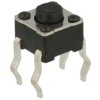 Mikroprzycisk; 4,5x4,5mm; 3,8mm; TS4501-3,8; 1mm; przewlekany (THT); 4 piny; czarny; OFF-(ON); bez podświetlenia; 50mA; 12V DC;