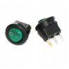 KCD1-2 Mini ON-OFF 3-pin Round Illuminated Rocker Switch, Green