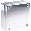 Puszka elektroinstalacyjna, 200 x 200 x 80mm, IP66, kolor Niemalowany, materiał Stal nierdzewna, 0-wejściowa, RS PRO