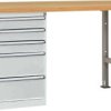 System banków warsztatowych COMBI, model 7 z płytą wielowarstwową, szer. X gł. X wys. = 2000 x 700 x 840 mm Manuflex WC5