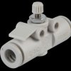 One-way throttle valve, straight, M5 <> 6 mm