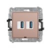 ICON Gniazdo podwójne 2xUSB A-A 3.0 bez pola opisowego łososiowy 62IGUSBBO-6 KARLIK