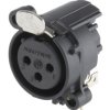 Złącze XLR 3 -pinowe Montaż na płytce drukowanej Żeński Czarny