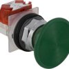 Mushroom pushbutton, unlit, waistband round, 9001KR25G