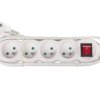 Przedłużacz z wyłącznikiem 4-gniazda z/u 2m /H05VV-F 3G1/ biały P1412