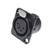 Złącze XLR 4 -pinowe Montaż na panelu XLR Żeński Czarny