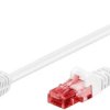 CAT 6Kabel łączący 1x 90 pod kątem,U/UTP, biały - Długość kabla 10 m