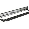 Patch panel pusty RACK 19 1U na 24 moduły keystone z półką czarny DataGate Molex