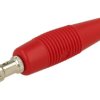 Wtyk bananowy; 4mm; VON30 930 047 101; czerwony; 51mm; lutowany; 30A; 60V; mosiądz niklowany; PVC; Hirschmann; RoHS