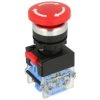 Przełącznik; bezpieczeństwa; przyciskowy; LAS0-B3Y-11TS/R; ON-OFF+OFF-ON; grzybkowy; odkręcany; 2 tory; czerwony; bez podświetle
