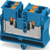 4 wire mini through terminal, push-in connection, 0.14-4.0 mm², 1 pole, 24 A, 8 kV, blue, 1429442
