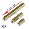 Tulejka dystansowa mosiężna, L= 15mm, gwint M3
