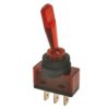 Przełącznik; dźwigniowy; ASW13D czerwony; 2*1; ON-OFF; 1 tor; 2 pozycje; bistabilny; na panel; czerwony; podświetlenie LED 12V;