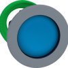 Pushbutton, unlabeled, unlit, groping, waistband round, blue, front ring light gray, mounting Ø 30.5 mm, ZB5FA6C0