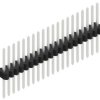 Pin header, 20 pole, pitch 1.27 mm, straight, black, 10060644