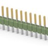 Pin header, 20 pole, pitch 2.54 mm, straight, green, 2-826646-0