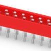 Pin header, 20 pole, pitch 1.27 mm, straight, red, 9-215464-0