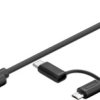 USB 2.0 adapter cable, USB plug type A to micro USB plug type B, 1 m, black, 71892