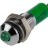 Lampka kontrolna do montażu panelowego 24V dc, zielona 6mm LED Chrom Wyprowadzenia RS PRO